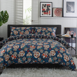 Deyongs King Size Day Of The Dead 200 Thread Count Duvet Set - Multi - Wilko - thumbnail 1