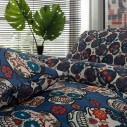 Deyongs King Size Day Of The Dead 200 Thread Count Duvet Set - Multi - Wilko - thumbnail 3