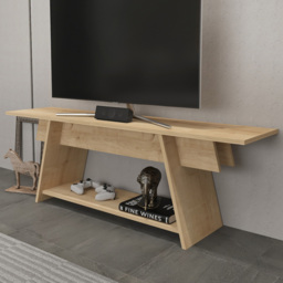 Decorotika Lanca Single Shelf Oak TV Unit - Size: 50 x 150 x 35cm - Yellow - Wilko
