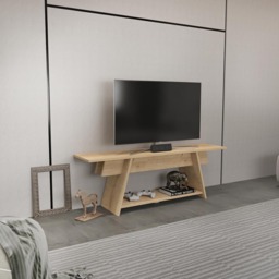Decorotika Lanca Single Shelf Oak TV Unit - Size: 50 x 150 x 35cm - Yellow - Wilko - thumbnail 4