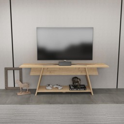Decorotika Lanca Single Shelf Oak TV Unit - Size: 50 x 150 x 35cm - Yellow - Wilko - thumbnail 6