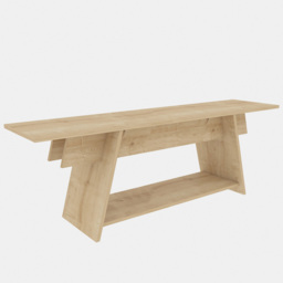 Decorotika Lanca Single Shelf Oak TV Unit - Size: 50 x 150 x 35cm - Yellow - Wilko - thumbnail 3