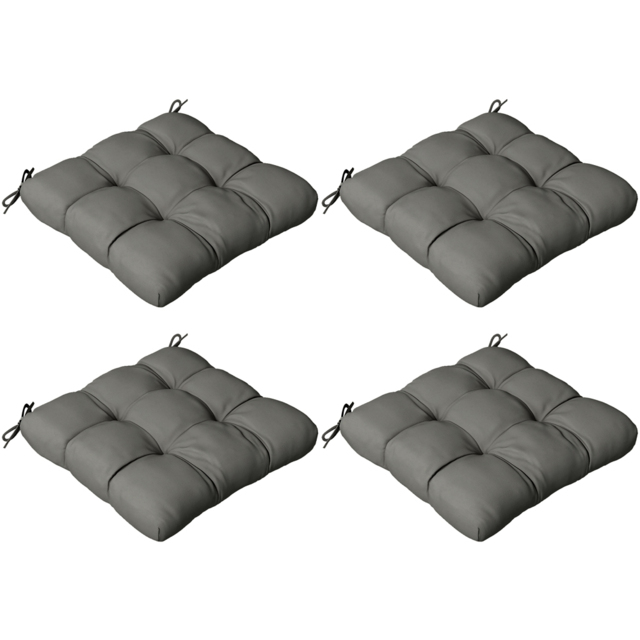 Outsunny Charcoal Grey Seat Replacement Cushion 48 x 48cm 4 Pack - Size: 27 x 17 x 8cm - Wilko - image 1