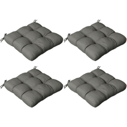 Outsunny Charcoal Grey Seat Replacement Cushion 48 x 48cm 4 Pack - Size: 27 x 17 x 8cm - Wilko