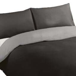 Rapport Home King Black Grey Reversible Polycotton Percale Quilt Cover - Wilko