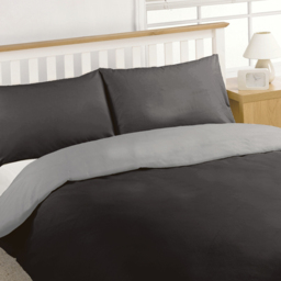 Rapport Home King Black Grey Reversible Polycotton Percale Quilt Cover - Wilko - thumbnail 3