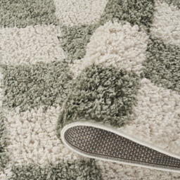 Desire Rugs Chester Sage Shaggy Checkered Rug 60 x 220cm - Size: 220 x 60 x 3cm - Green - Wilko - thumbnail 5