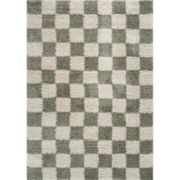 Desire Rugs Chester Sage Shaggy Checkered Rug 60 x 220cm - Size: 220 x 60 x 3cm - Green - Wilko - thumbnail 6