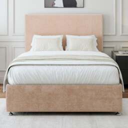 Bedmaster Double Mink Naples Linen Divan Base with Valencia Headboard - Brown - Wilko
