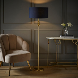 ValueLights Marissa Reni Navy Blue Shade and Gold Ball LED Floor Lamp - Size: 145 x 45 x 45cm - Wilko - thumbnail 3