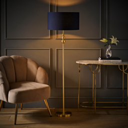 ValueLights Marissa Reni Navy Blue Shade and Gold Ball LED Floor Lamp - Size: 145 x 45 x 45cm - Wilko - thumbnail 7