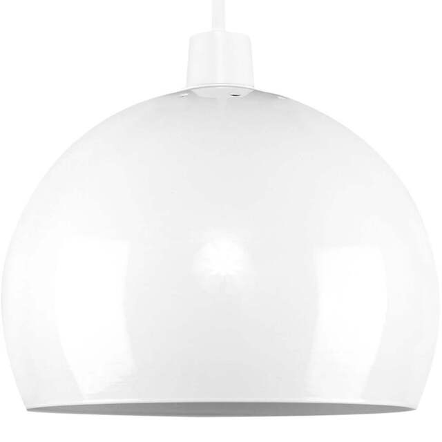 ValueLights Mini Arco White Metal Pendant Shade - Size: 17 x 21.5 x 21.5cm - Wilko - image 1