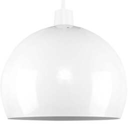 ValueLights Mini Arco White Metal Pendant Shade - Size: 17 x 21.5 x 21.5cm - Wilko - thumbnail 1