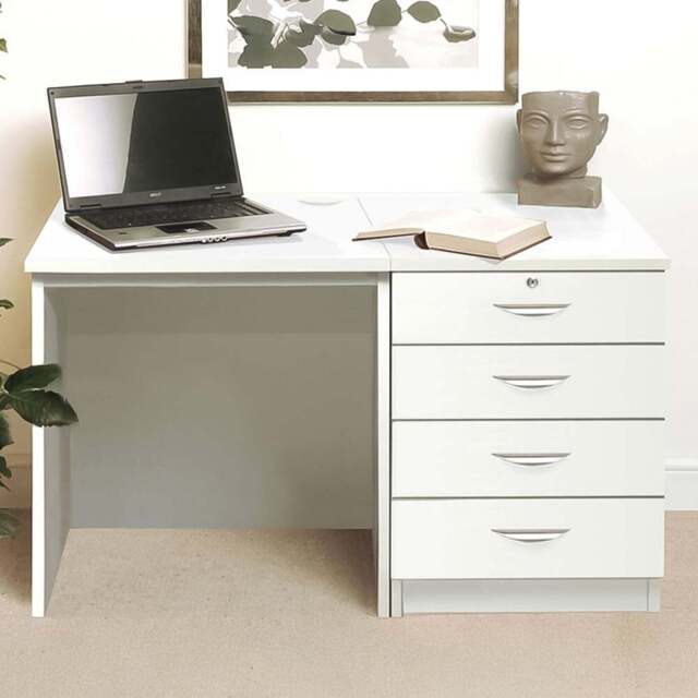 R White Cabinets 4 Drawer White Set-05 Desk - Size: 72.8 x 107.9 x 54cm - Wilko - image 1