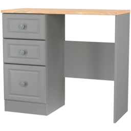 Crowndale Norfolk 3 Drawer Dusk Grey and Bardolino Oak Vanity Dressing Table Ready Assembled - Size: 80 x 90 x 39cm - Dusk Grey & Bardolino Oak - Wilk - thumbnail 5