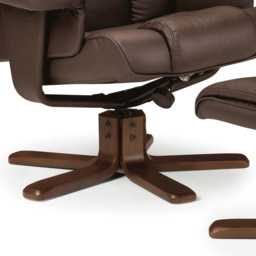 Julian Bowen Malmo Brown Swivel Recliner Chair with Footstool - Size: Single - Wilko - thumbnail 5
