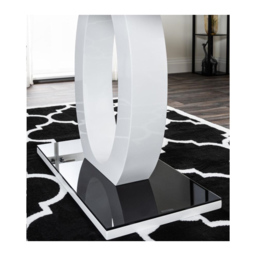 Furniturebox Lucia Valera 4 Seater Dining Set Black Gloss White and Chrome - Wilko - thumbnail 5
