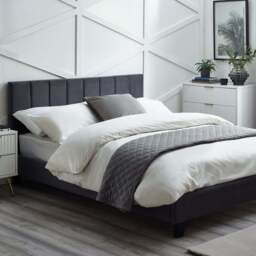 Julian Bowen Rosa King Size Grey Velvet Bed in a Box - Wilko - thumbnail 1