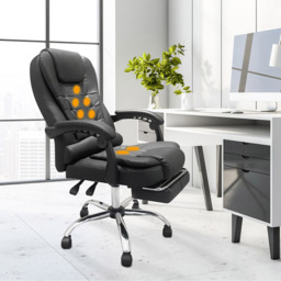 Alivio Black PU Leather Swivel Massage Office Chair - Size: 53 x 63 x 115cm - Wilko - thumbnail 6
