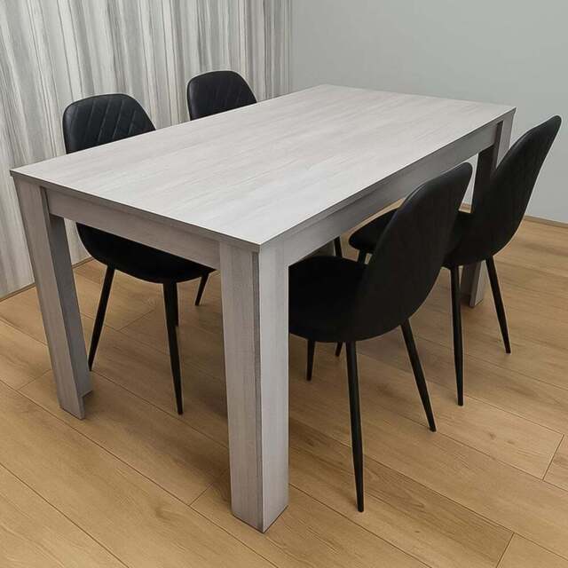 Portland Kosy Koala 4 Seater Modern Dining Set Grey and Black - Wilko - image 1