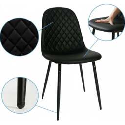 Portland Kosy Koala 4 Seater Modern Dining Set Grey and Black - Wilko - thumbnail 6