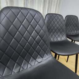 Portland Kosy Koala 4 Seater Modern Dining Set Grey and Black - Wilko - thumbnail 5