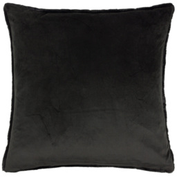 Paoletti Stanza Jet Faux Fur Cushion - Size: 55 x 55 cm - Black - Wilko - thumbnail 4