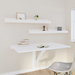 vidaXL 110 x 12 x 9cm White Wall Shelf 2 Pack - Size: 9 x 110 x 12cm - Wilko - thumbnail 3