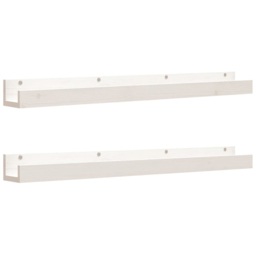vidaXL 110 x 12 x 9cm White Wall Shelf 2 Pack - Size: 9 x 110 x 12cm - Wilko - thumbnail 4