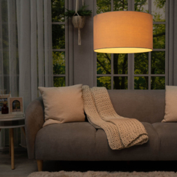 ValueLights Reni Natural Fabric Large Drum Shade - Size: 45 x 25 x 45cm - Cream - Wilko - thumbnail 6