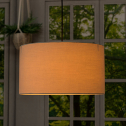 ValueLights Reni Natural Fabric Large Drum Shade - Size: 45 x 25 x 45cm - Cream - Wilko - thumbnail 4