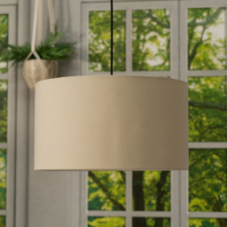 ValueLights Reni Natural Fabric Large Drum Shade - Size: 45 x 25 x 45cm - Cream - Wilko - thumbnail 3