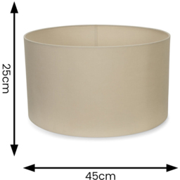 ValueLights Reni Natural Fabric Large Drum Shade - Size: 45 x 25 x 45cm - Cream - Wilko - thumbnail 7