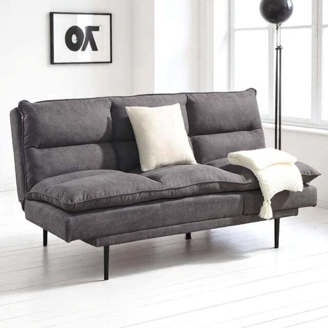 OAT Home Sennen 3 Seater Charcoal Grey Click Clack Sofa Bed - Wilko - image 1