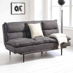 OAT Home Sennen 3 Seater Charcoal Grey Click Clack Sofa Bed - Wilko - thumbnail 1