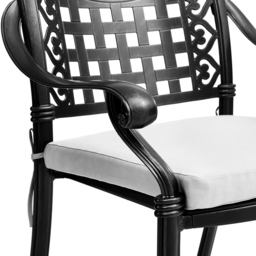 Living and Home Set of 2 Grey Aluminium Dining Chair with Cushions - Size: 2 Seater - Wilko - thumbnail 6