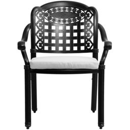 Living and Home Set of 2 Grey Aluminium Dining Chair with Cushions - Size: 2 Seater - Wilko - thumbnail 4