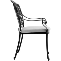 Living and Home Set of 2 Grey Aluminium Dining Chair with Cushions - Size: 2 Seater - Wilko - thumbnail 5