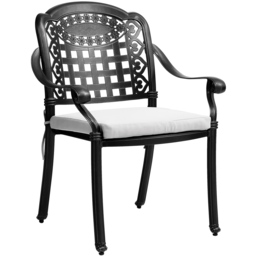 Living and Home Set of 2 Grey Aluminium Dining Chair with Cushions - Size: 2 Seater - Wilko - thumbnail 3