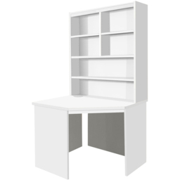 R White Cabinets Corner 6 Shelf Computer Desk with Hutch White - Size: 182.8 x 94 x 54cm - Wilko - thumbnail 3