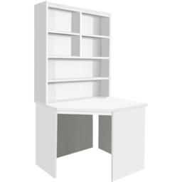 R White Cabinets Corner 6 Shelf Computer Desk with Hutch White - Size: 182.8 x 94 x 54cm - Wilko - thumbnail 4