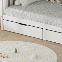 FurnitureHMD 2 Drawer White Pine Wood Kids Bed Frame - Size: Single - Wilko - thumbnail 5