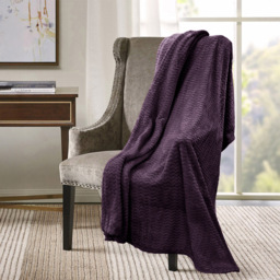 Velosso Aubergine Moda Throw 150 x 200cm - Size: 150 x 200 x 1cm - Wilko - thumbnail 3