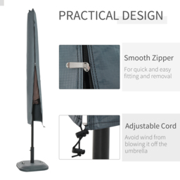 Outsunny Grey Waterproof Parasol Cover - Size: 35 x 178 x 1cm - Wilko - thumbnail 7