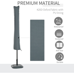 Outsunny Grey Waterproof Parasol Cover - Size: 35 x 178 x 1cm - Wilko - thumbnail 6