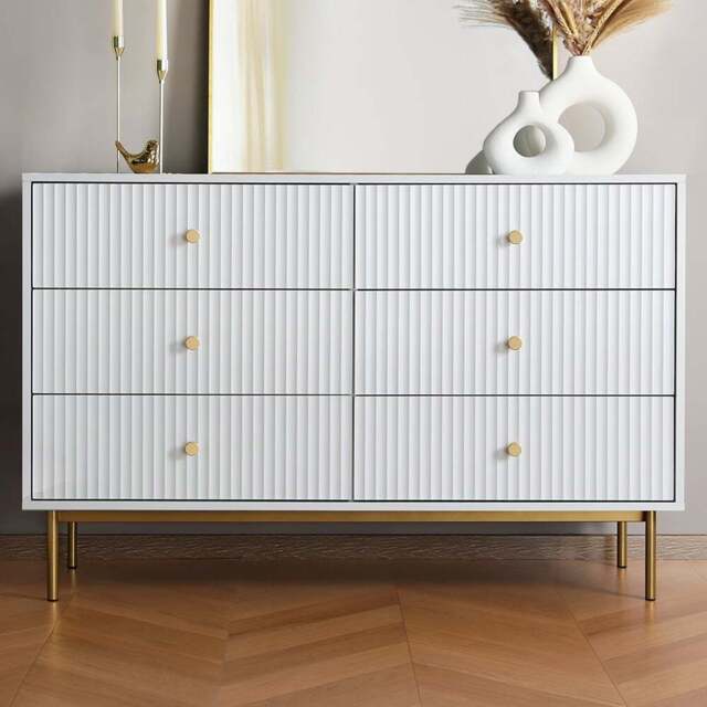 6 Drawer White Chest of Drawers - Home Garden Direct - Wilko - image 1