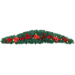 Living and Home Warm White LED Green Classic Artificial Christmas Swag 180cm - Size: 19 x 180 x 19cm - Wilko