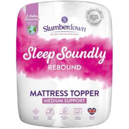 Slumberdown Single Sleep Soundly Rebound Mattress Topper - White - Wilko