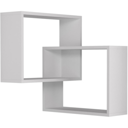 Decortie Ring Corner 3 Shelf White Wall Mounted Modern Bookcase - Size: 68 x 60 x 20cm - Wilko - thumbnail 3