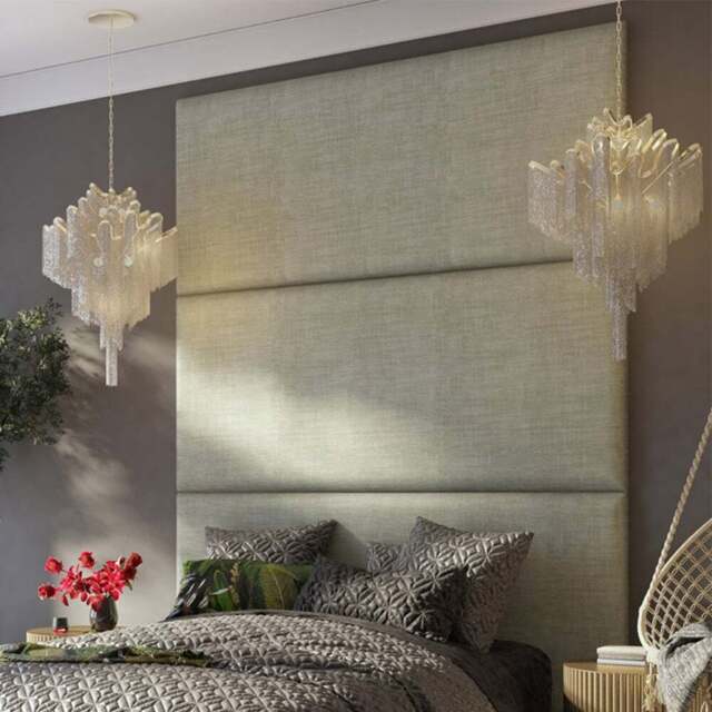 Aspire Furniture Llewelyn-Bowen Luxury Grey Eire Linen Wall Mounted Headboard 90cm - Size: Single Pack - Silver - Aspire Beds - Wilko - image 1